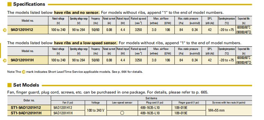 山洋ACDC轴流风扇 9AD1201H12 系列图： 