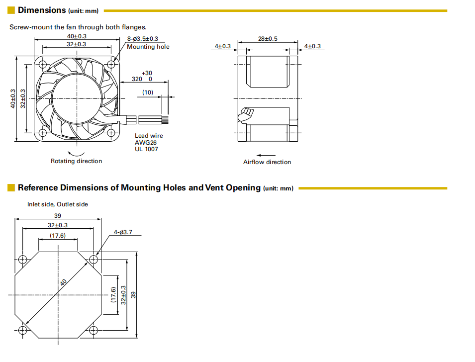 山洋San Ace长寿命轴流风扇 9L0412J301 产品尺寸图： 