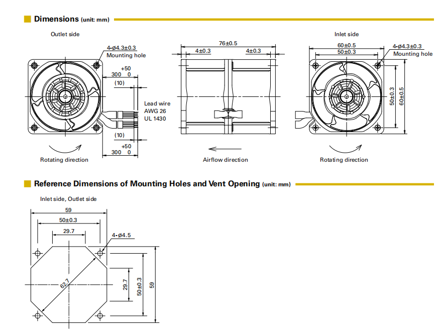 山洋San Ace长寿命双重反转轴流风扇 9CRLA0612P0G001 产品尺寸图： 
