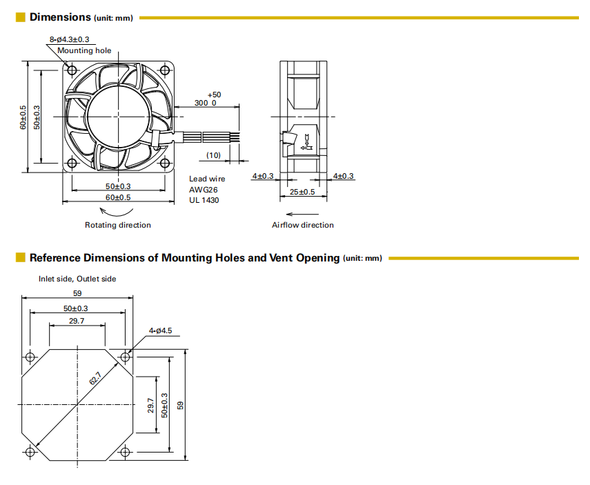 山洋San Ace长寿命轴流风扇 9LG0648P4S001 产品尺寸图： 